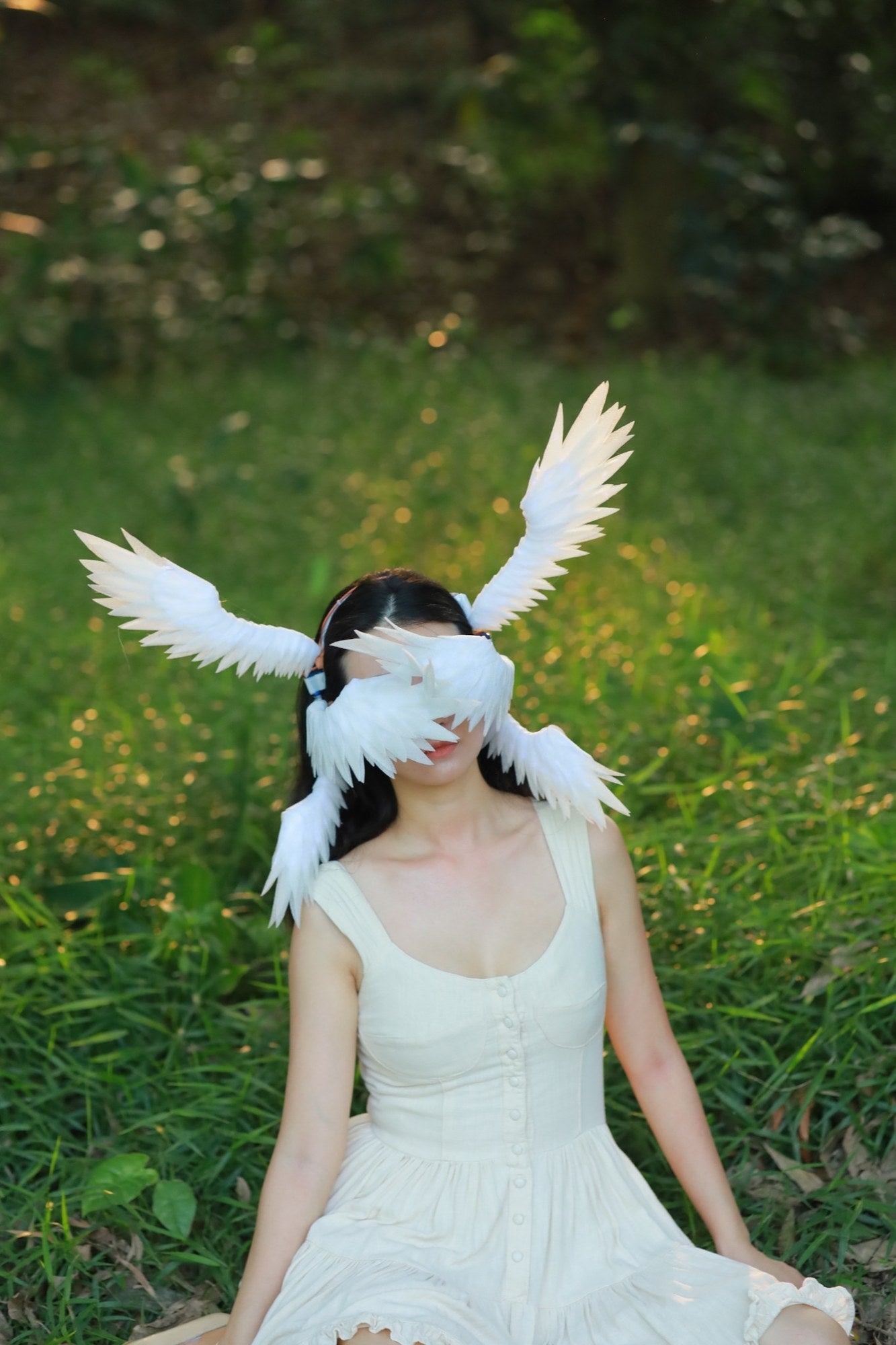 AEVORA Ivory Dawn motorized wing headpiece